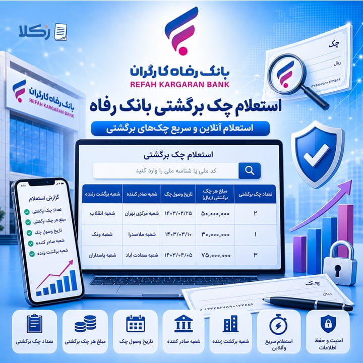 استعلام چک برگشتی بانک رفاه