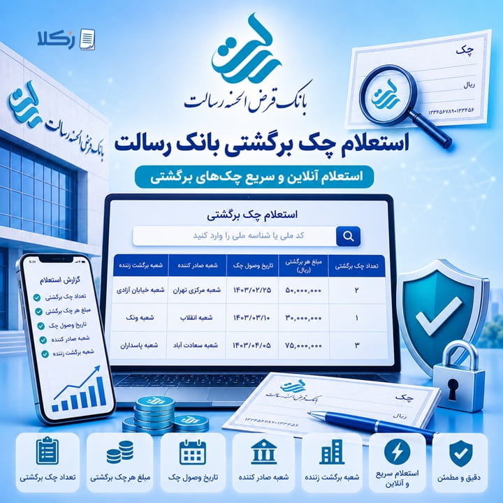 استعلام چک برگشتی بانک رسالت