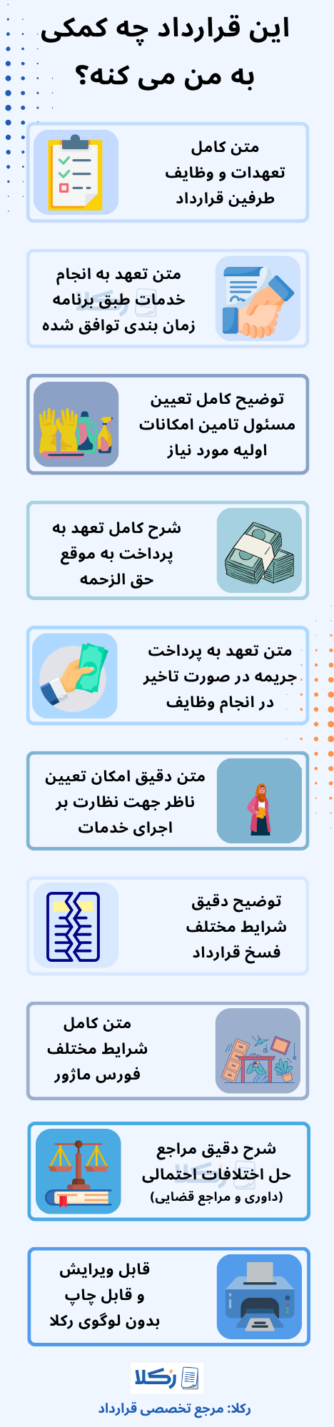 نمونه قرارداد خدمات نظافتی
